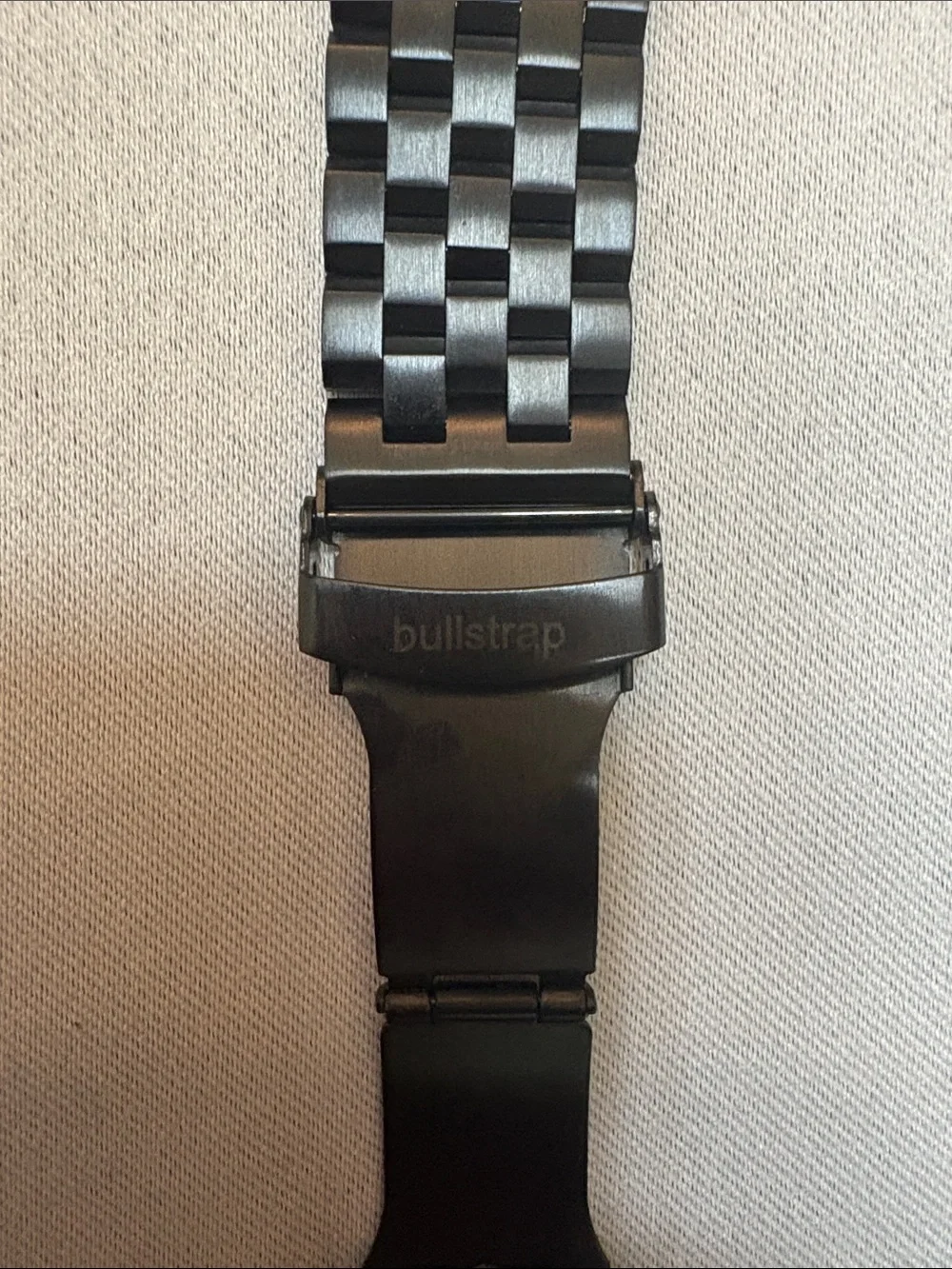 Bull strap Men’s Black Stainless Steel Smartwatch with Metal Link Band NWOT